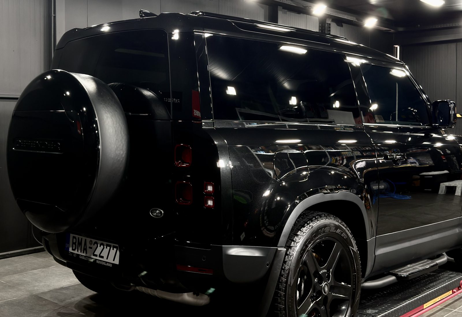 Solar window film fitted to a Defender at DSTNCT WERKS